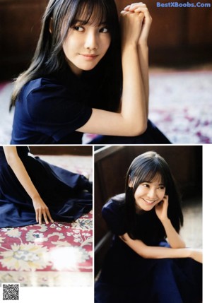 A young woman with long black hair and bangs.
