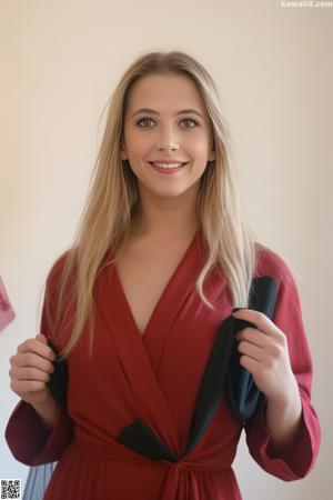 A woman in a black leather jacket posing for a picture.