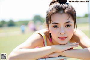 A woman wearing a straw hat is posing for a picture.